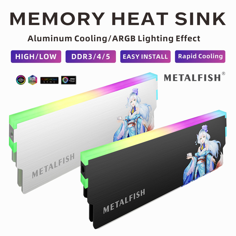 Ddr5 Rgb Ram - METALFISH DRAM ヒートシンク 5V-3PIN ARGB DDR3