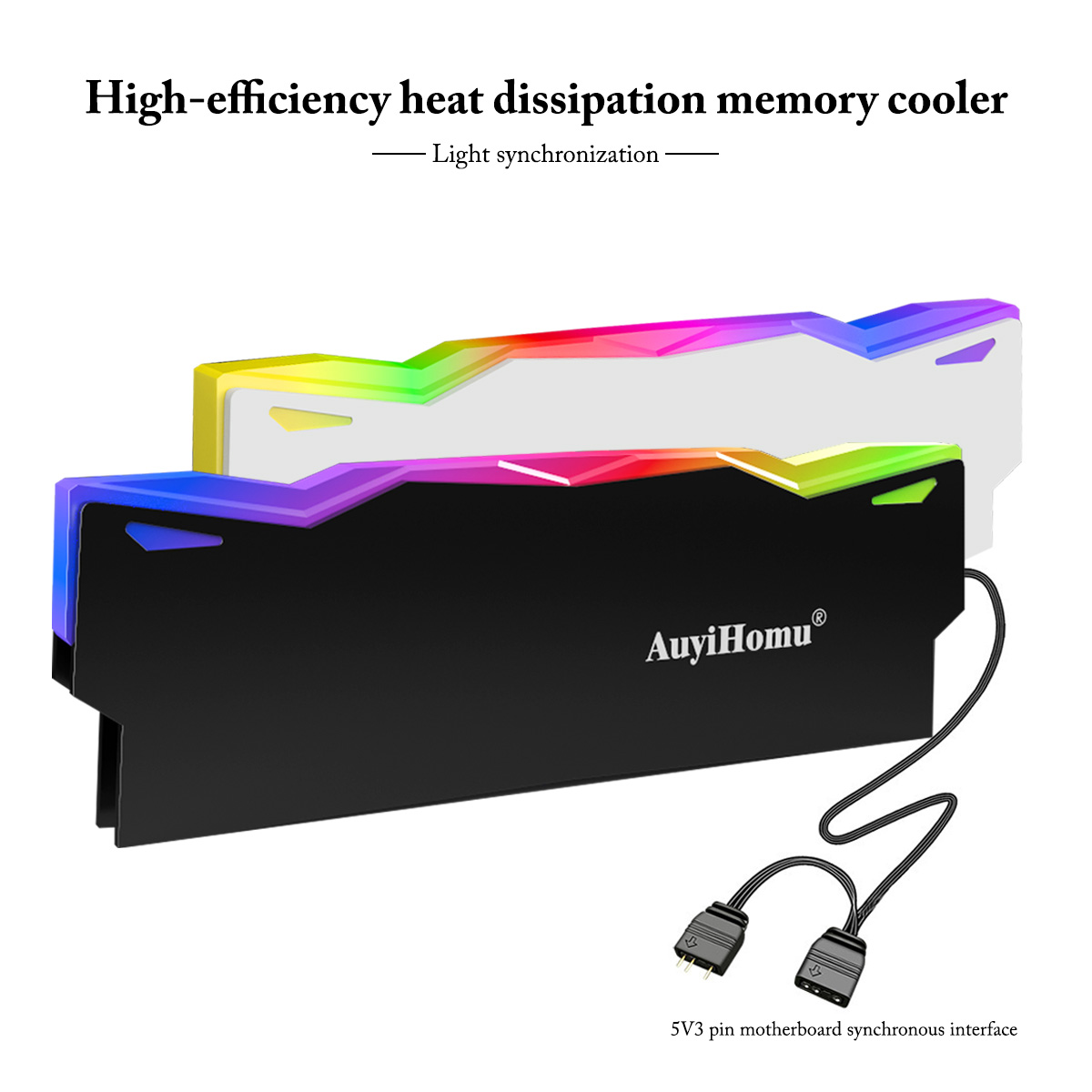 Ddr5 Rgb Ram - AuyiHomu RGB ヒートシンク、5V 3ピン ARGB 同期メモリクーラー、高効率放熱